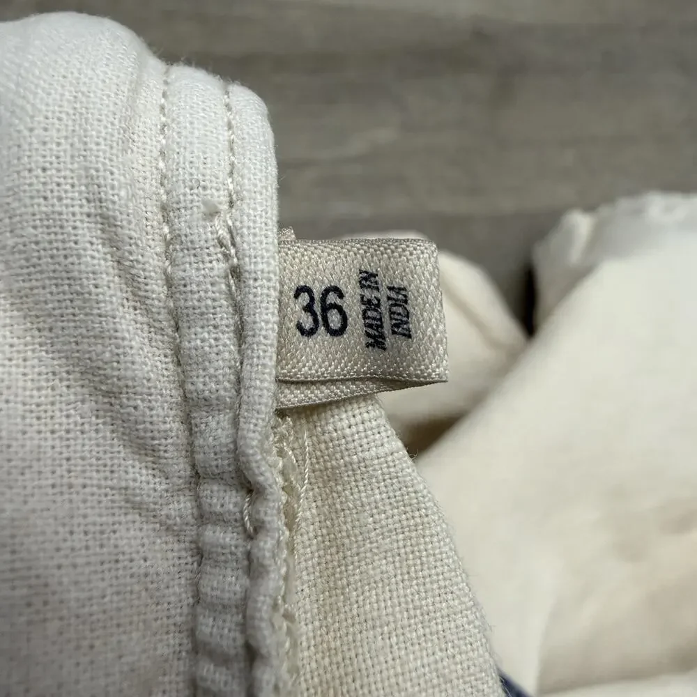 Faherty Malibu Shorts Mens 36 Linen Cotton‎ Tan Stone Casual Beach Chino